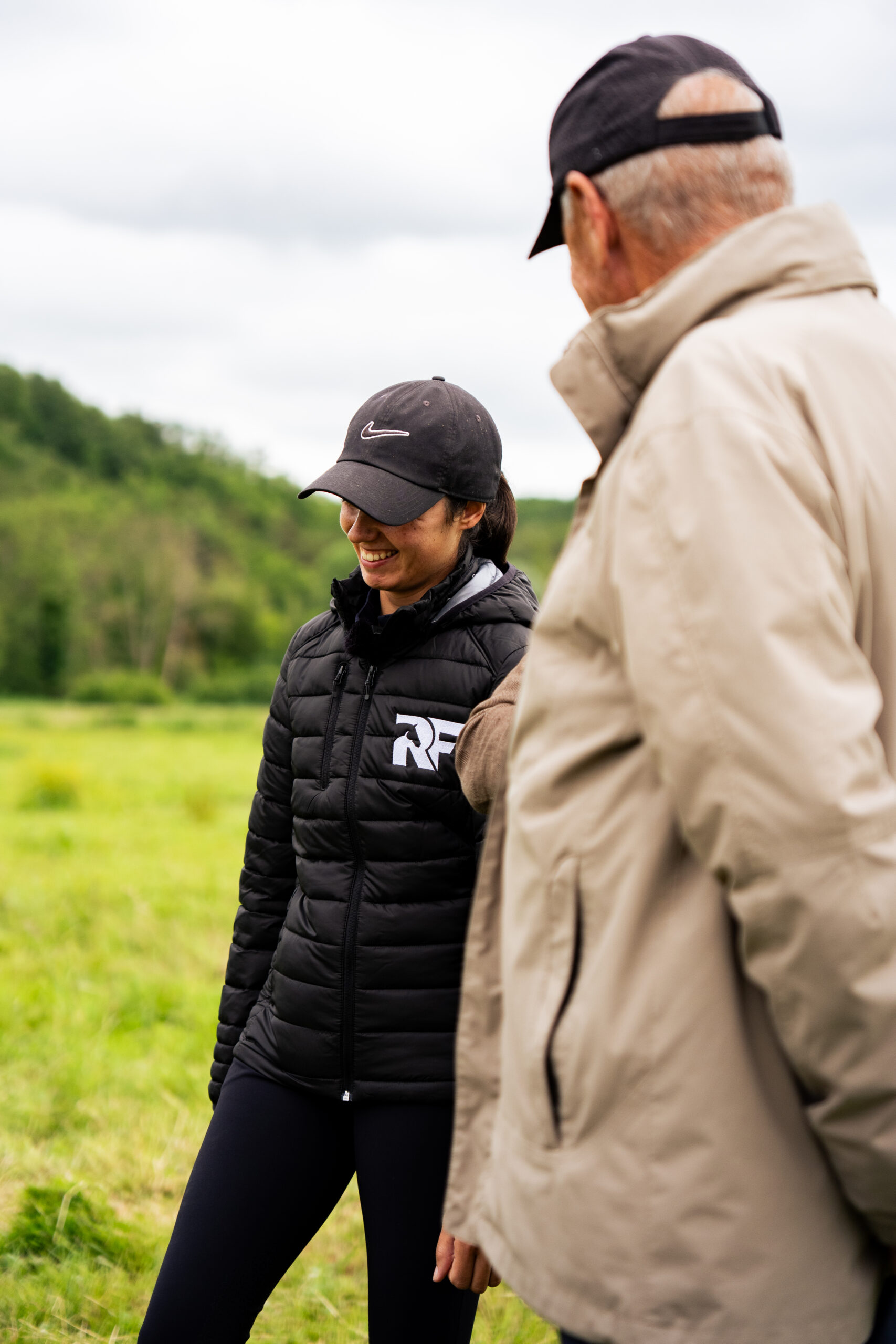 Nina Mallevaey and Fran&ccedil;ois Mathy Sr in the field
